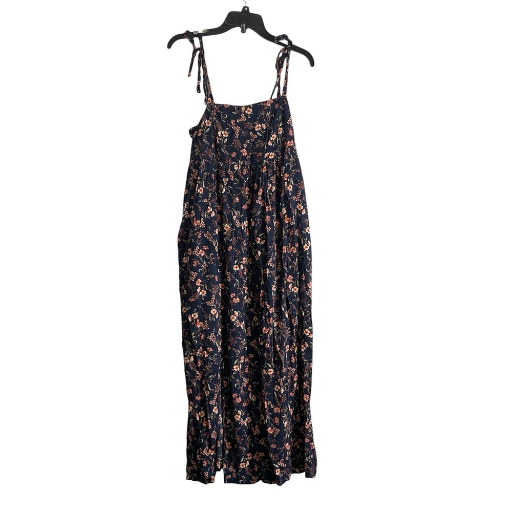 Old Navy Small Tall Tie-Shoulder Floral-Print Split-Front Midi Swing Dress Large